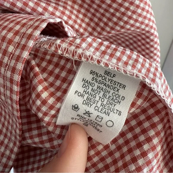 STORIA Gingham Smocked Tiered Mini Dress Cottagecore Summer S - Picture 7 of 7